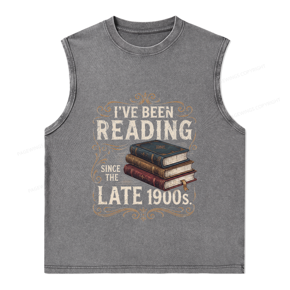 Pagewings Vintage Reading Since Late 1900s Unisex Washed Tank Top
