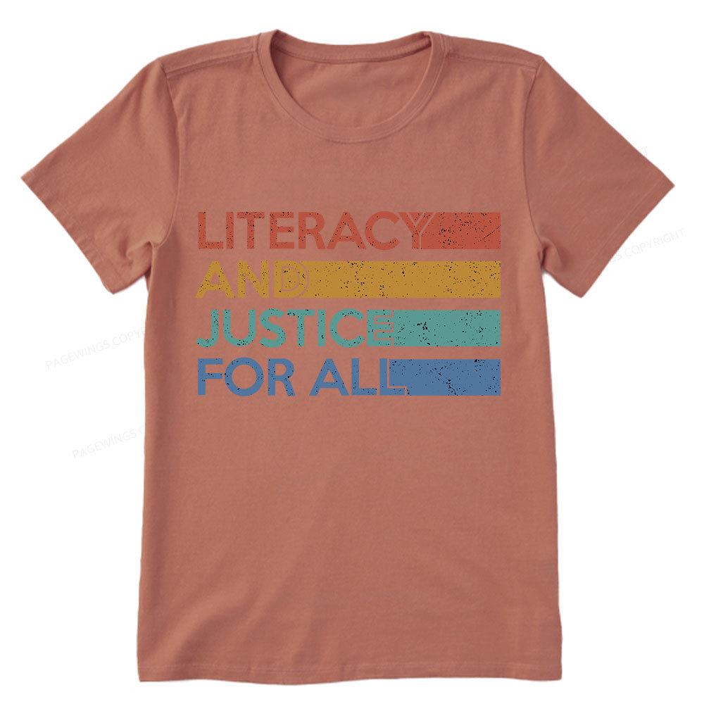 Pagewing Literacy and Justice For All Unisex Classic T-shirt
