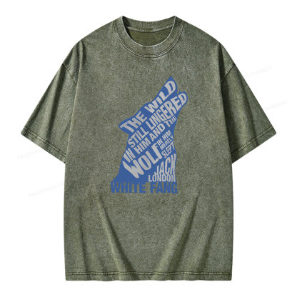 Pagewings White Fang by Jack London Blue Book Quote Unisex Washed T-shirt