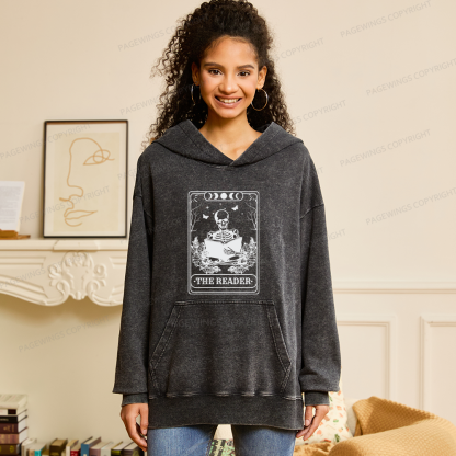 Pagewings The Reader Unisex Washed Hoodie