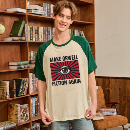 Pagewings Make Orwe Fiction Again Raglan T-shirt