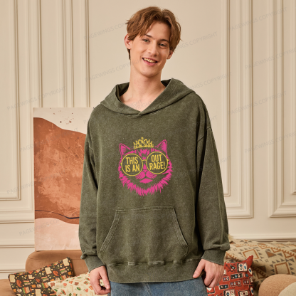 Pagewings This is an Outrage Unisex Washed Hoodie