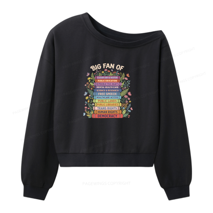 Pagewings Progressive Book Women Off Shoulder Sweatshirt