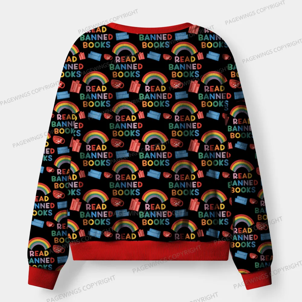 Pagewings Read Banned Books Unisex Flannel Pajama Set