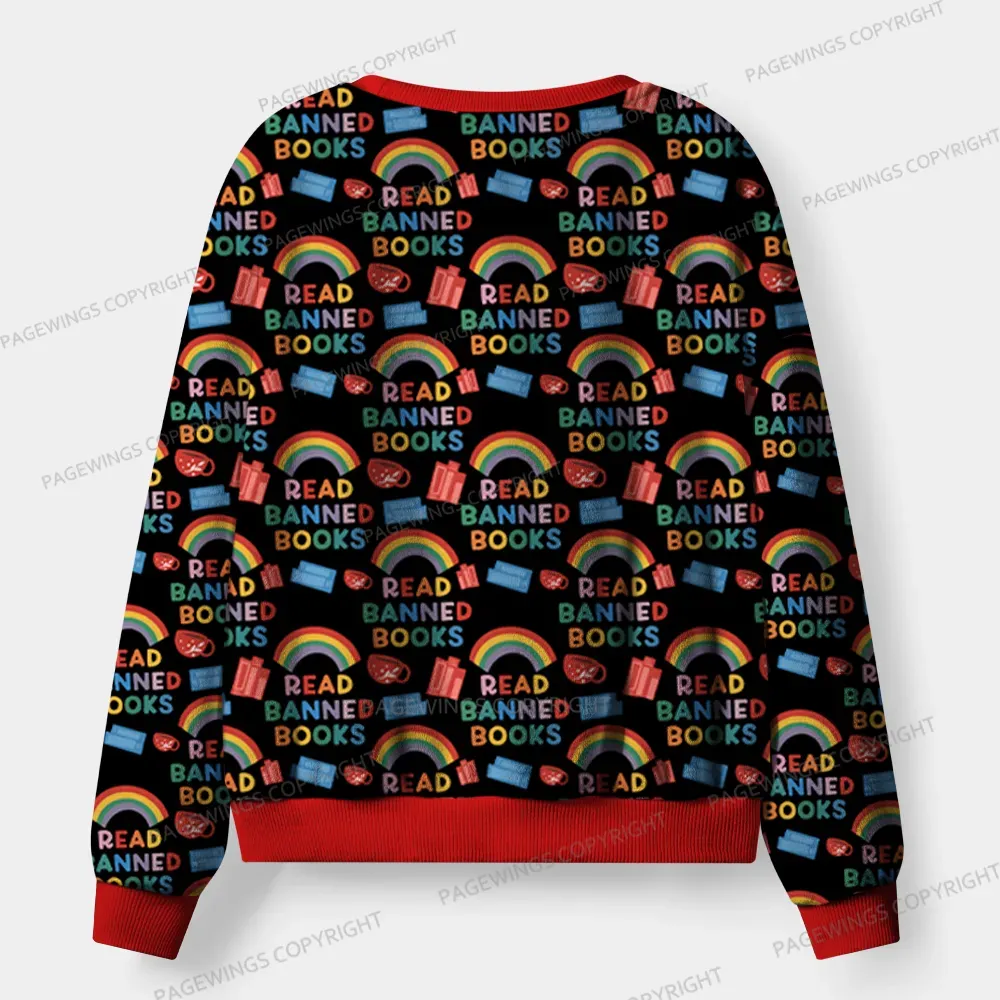 Pagewings Read Banned Books Unisex Flannel Pajama Set