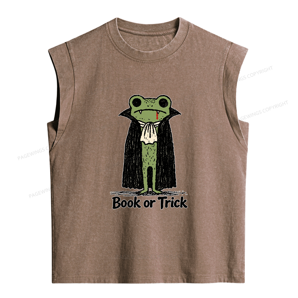 Pagewings Frog Halloween Women's Washed Tank Top