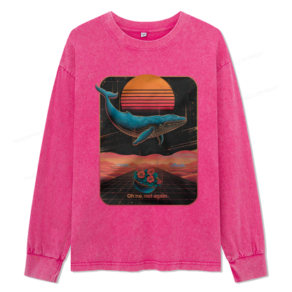 Pagewings Oh No Not Again Unisex Washed Long Sleeve T-shirt