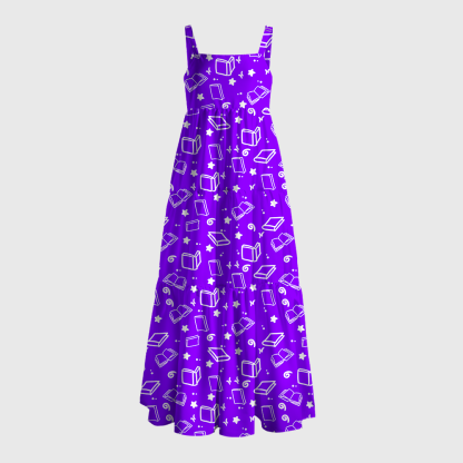Pagewings Square Neck Book Star Maxi Dress