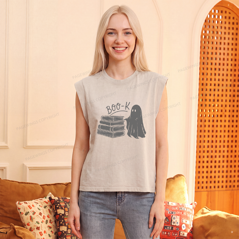 Pagewings Book Ghost Women's Washed Tank Top