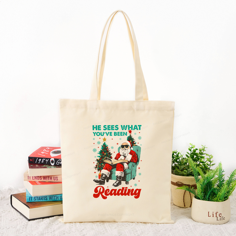 Pagewings Christmas Reading Tote Bag