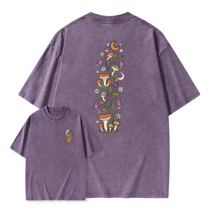 Pagewings Mushroom Frog Unisex Washed T-shirt