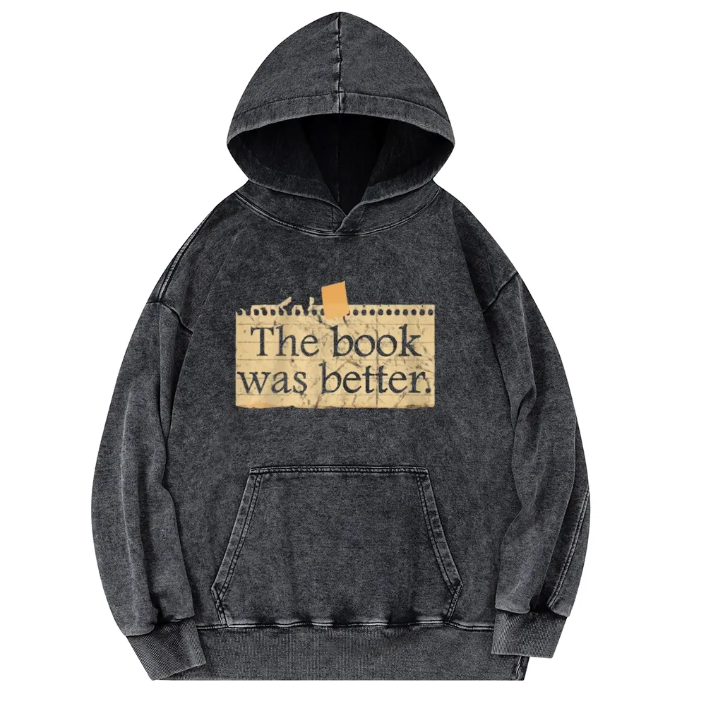 Pagewings The Book Was Better Unisex Washed Hoodie