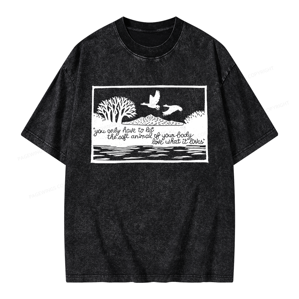 Pagewings Literary Poetry Unisex Washed T-shirt