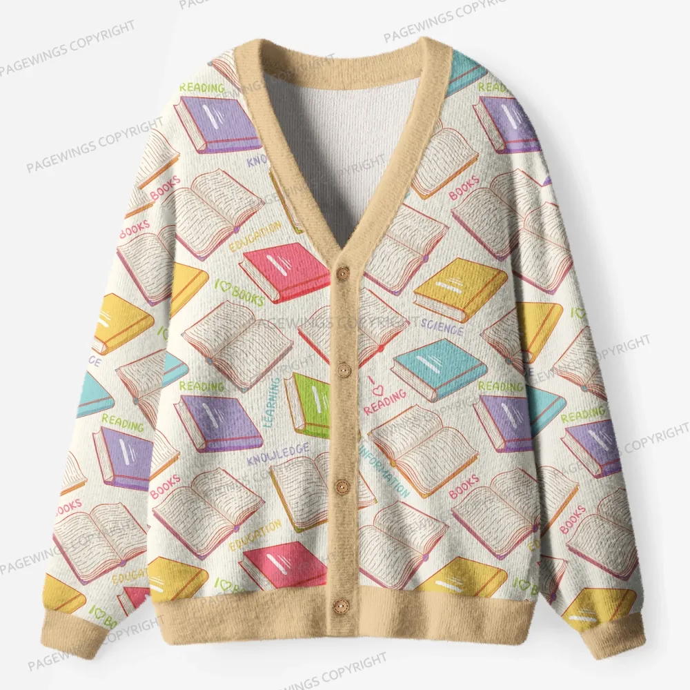 Pagewings Books Unisex Ugly Cardigan Sweaters