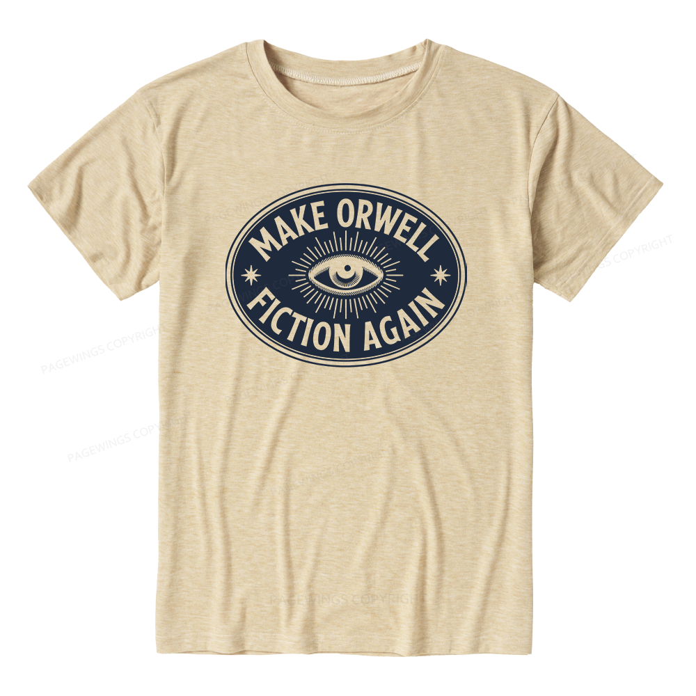 Pagewings Make Orwell Fiction Again Unisex Heather T-Shirt