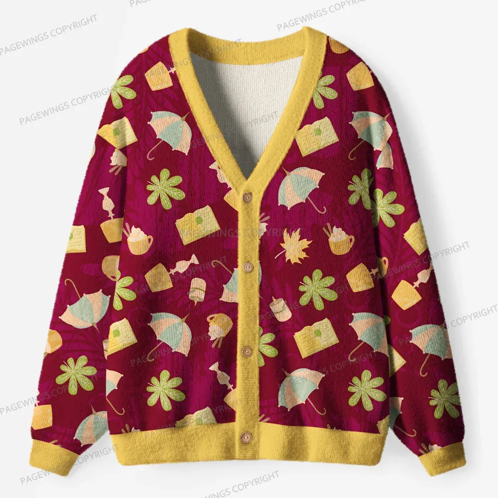 Pagewings Cozy Reading Unisex Ugly Cardigan Sweaters