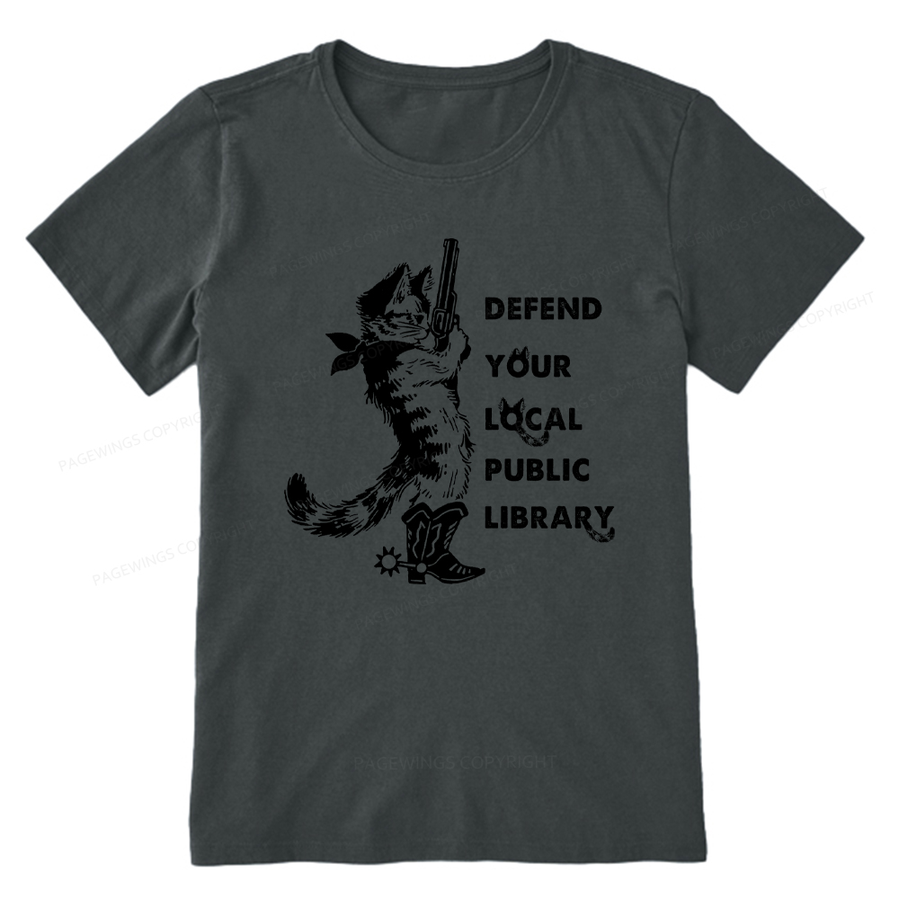 Pagewings Cat Defend Your Local Public Library Unisex Classic T-shirt