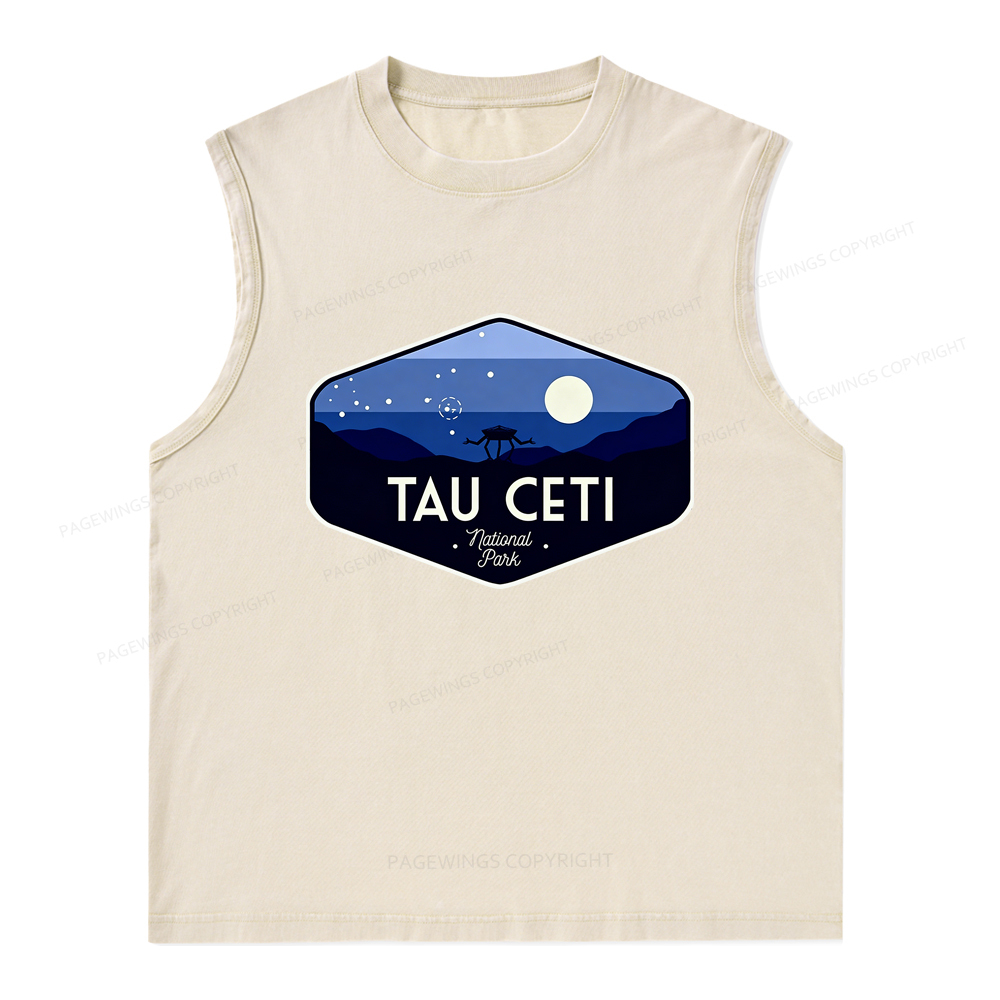 Pagewings Tau Ceti Unisex Washed Tank Top