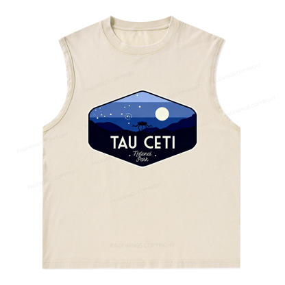 Pagewings Tau Ceti Unisex Washed Tank Top