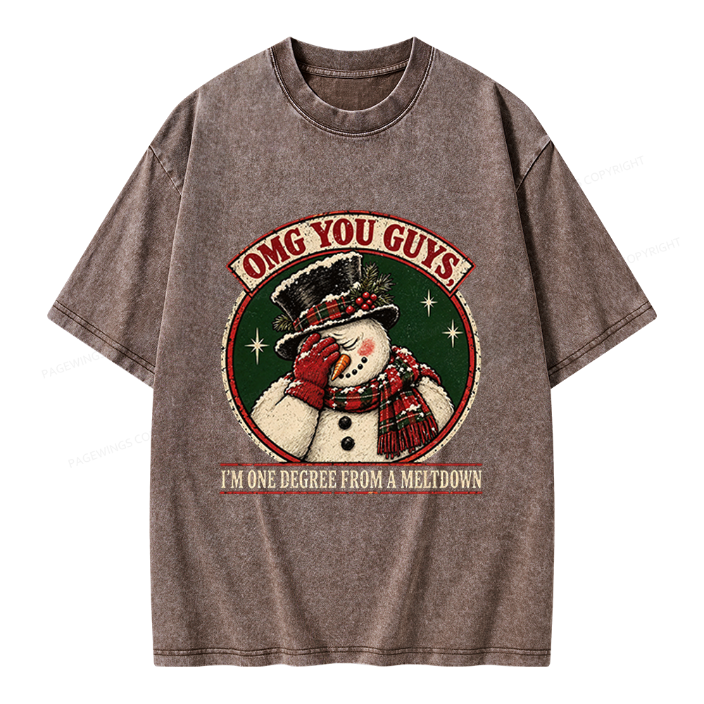 Pagewings Christmas OMG You Guys Unisex Washed T-shirt