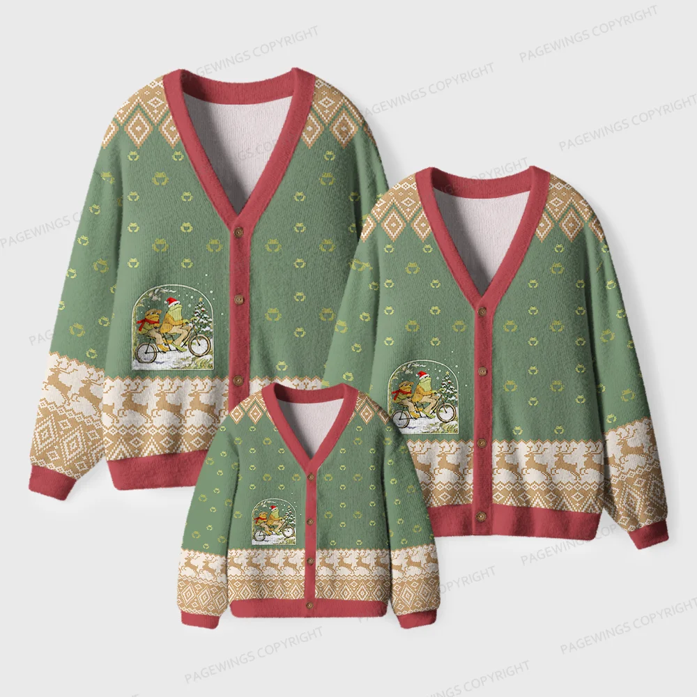 Pagewings Frog and Toad Unisex Ugly Cardigan Sweaters