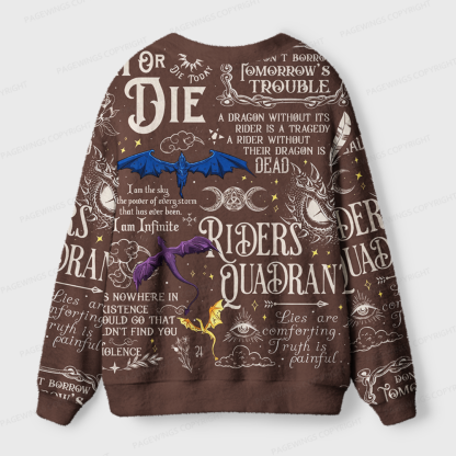 Pagewings Fly Or Die Dragon Light Knit Unisex Cardigan Sweaters