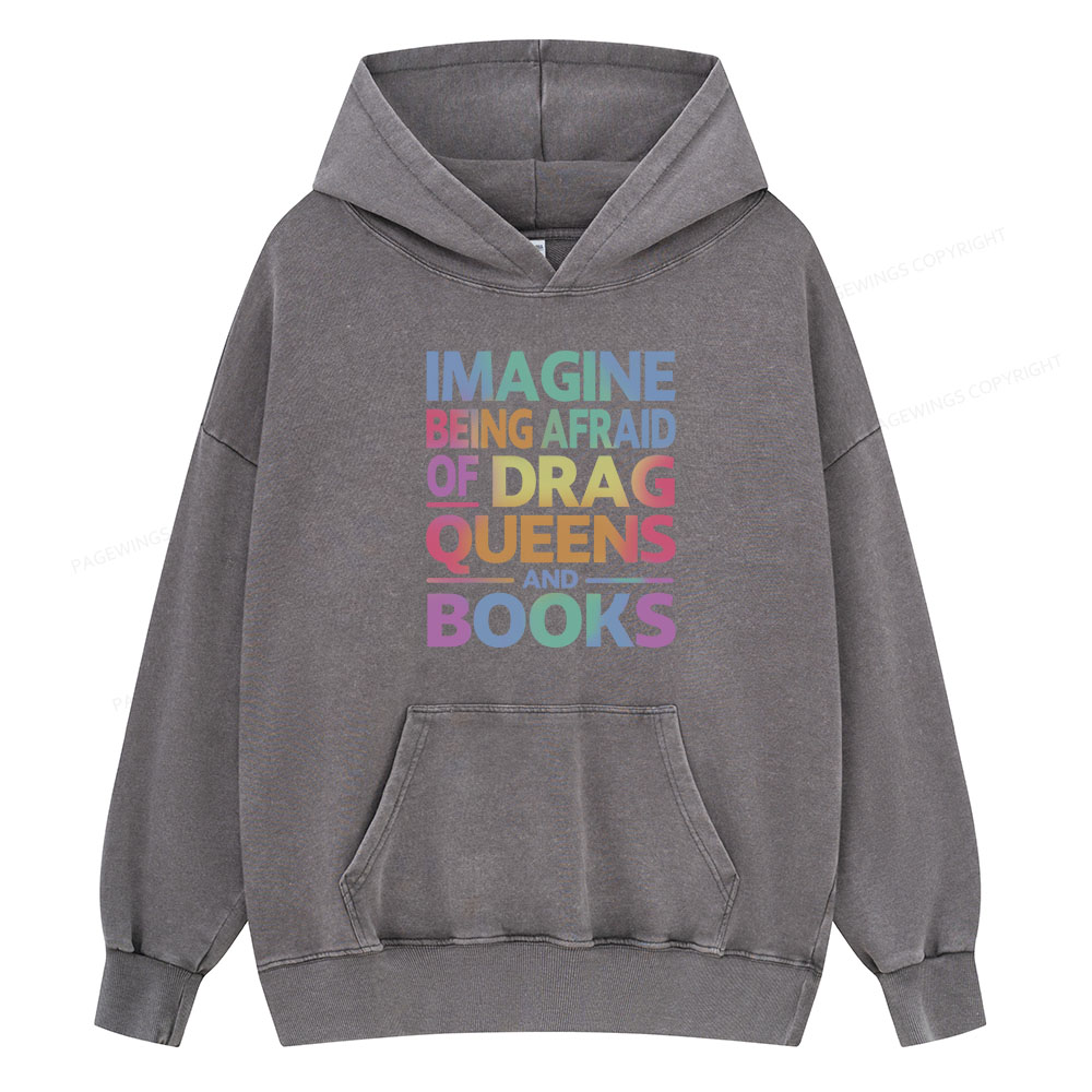 Pagewing Read Banned Books Unisex Washed Hoodie
