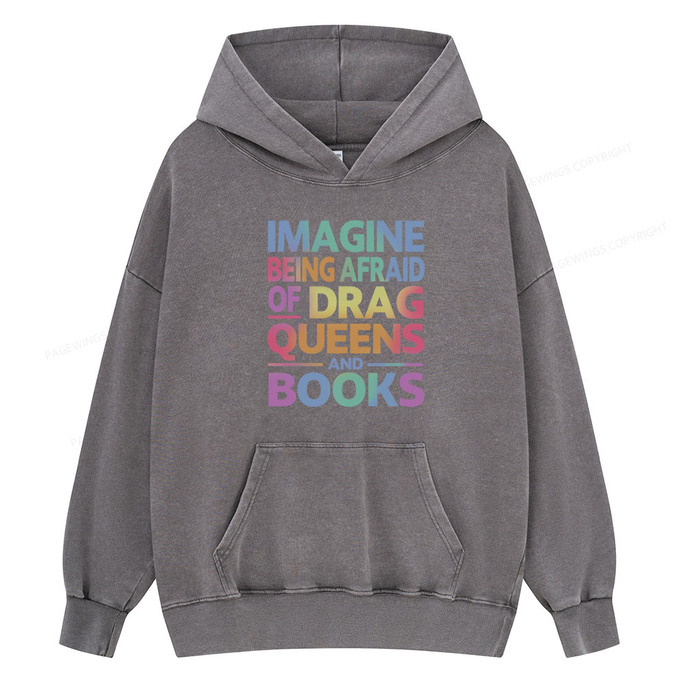 Pagewing Read Banned Books Unisex Washed Hoodie