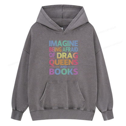 Pagewing Read Banned Books Unisex Washed Hoodie