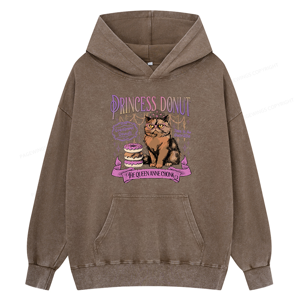Pagewings Princess Donut Unisex Washed Hoodie
