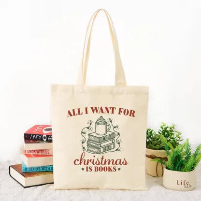 Pagewings All I Want For Christmas Is Books Tote Bag