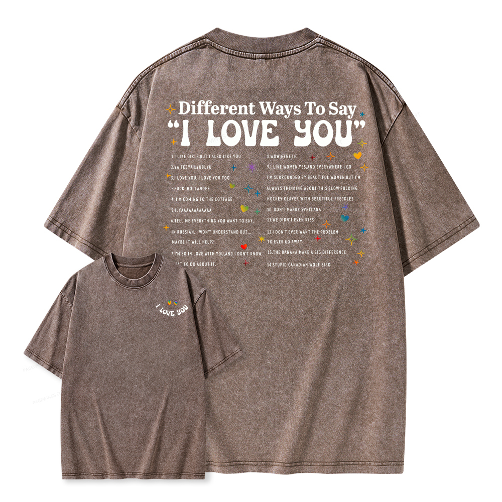 Pagewings I Love You In Book Quote Unisex Washed T-shirt