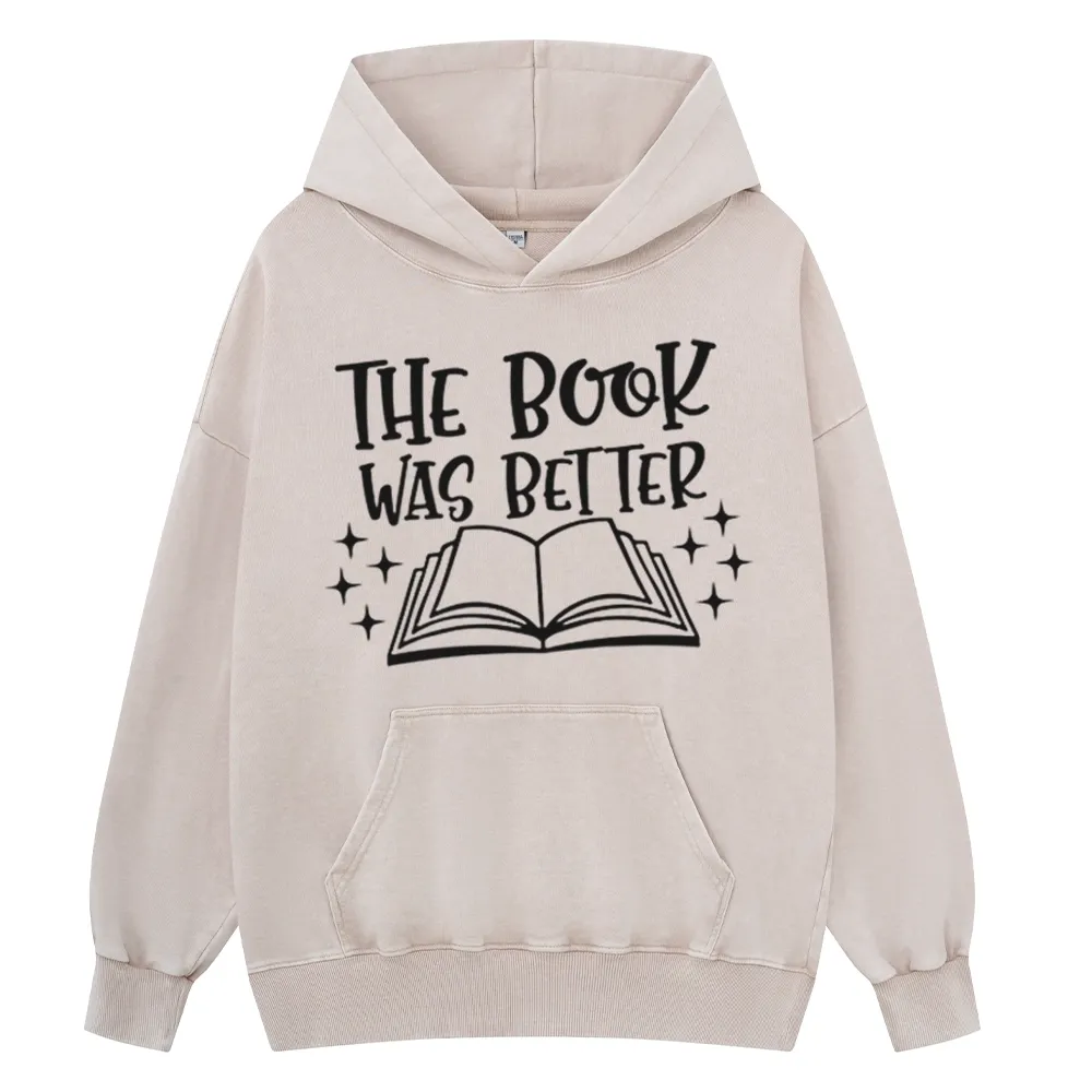 Pagewings The Book Was Better Unisex Washed Hoodie