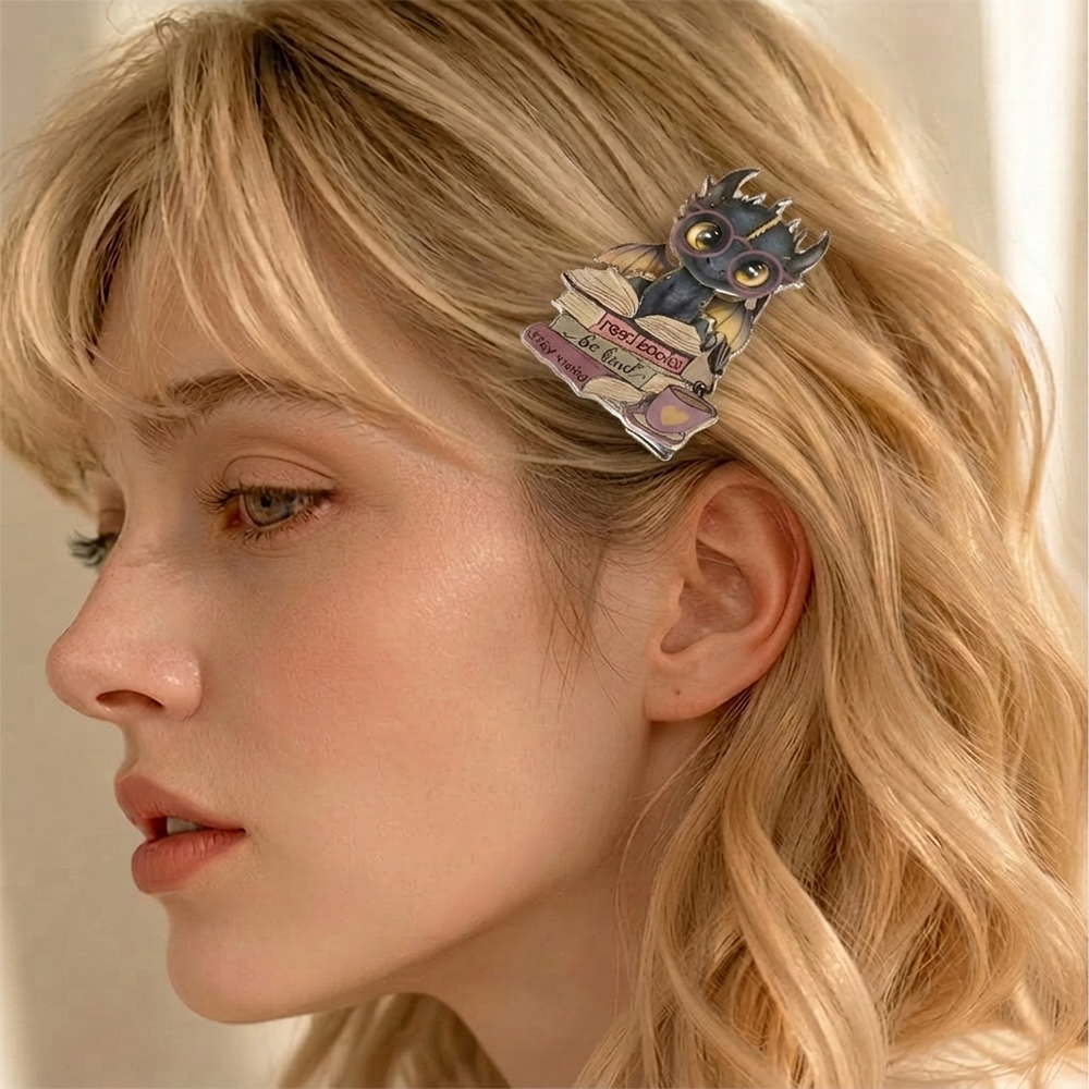 Pagewings Fantasy Reading Dargon Acrylic Hair Clip