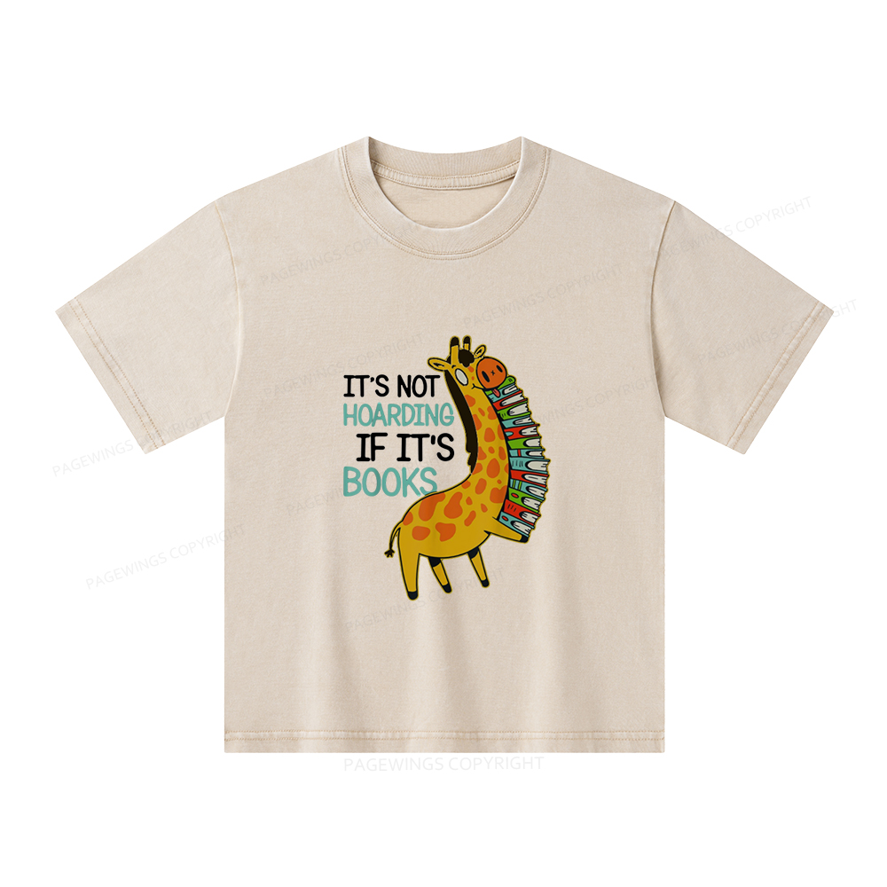 Pagewings It's Not Hoarding If It's Books Unisex Kids Washed T-shirt