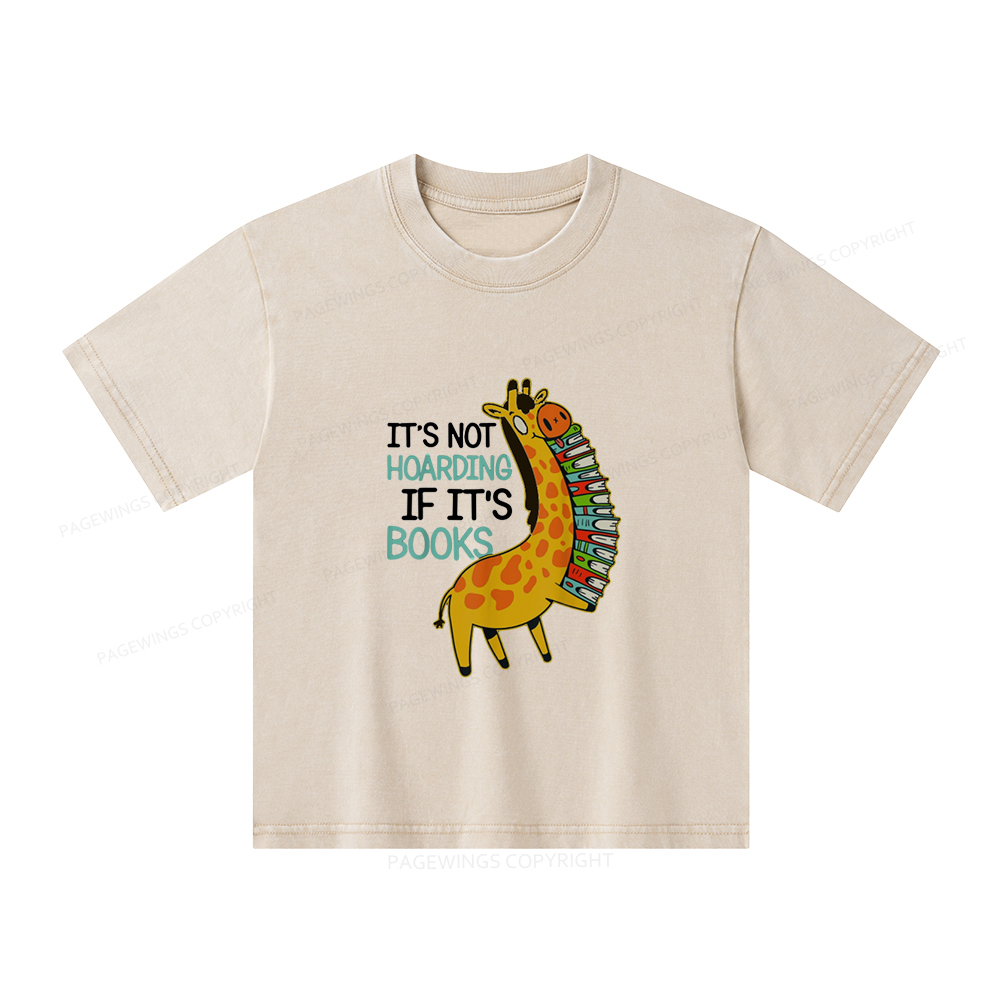 Pagewings It's Not Hoarding If It's Books Unisex Kids Washed T-shirt
