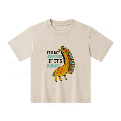 Pagewings It's Not Hoarding If It's Books Unisex Kids Washed T-shirt