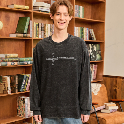 Pagewings You Do Not Yield Unisex Washed Long Sleeve T-shirt 