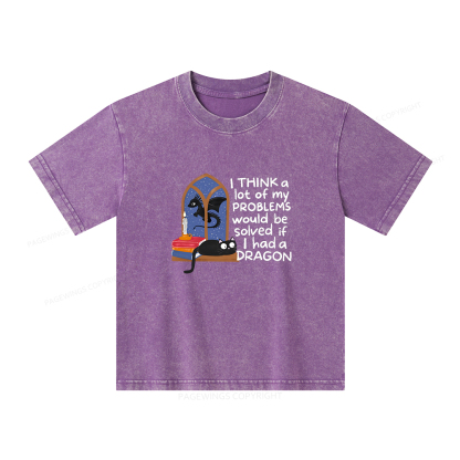 Pagewings If I Had A BookDragon Unisex Kids Washed T-shirt