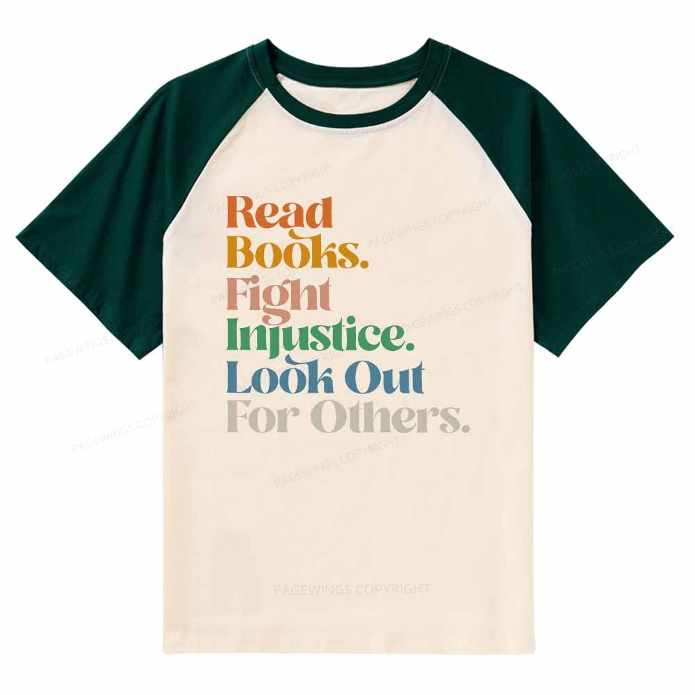 Pagewings Read Banned Books Social Justice Raglan T-shirt