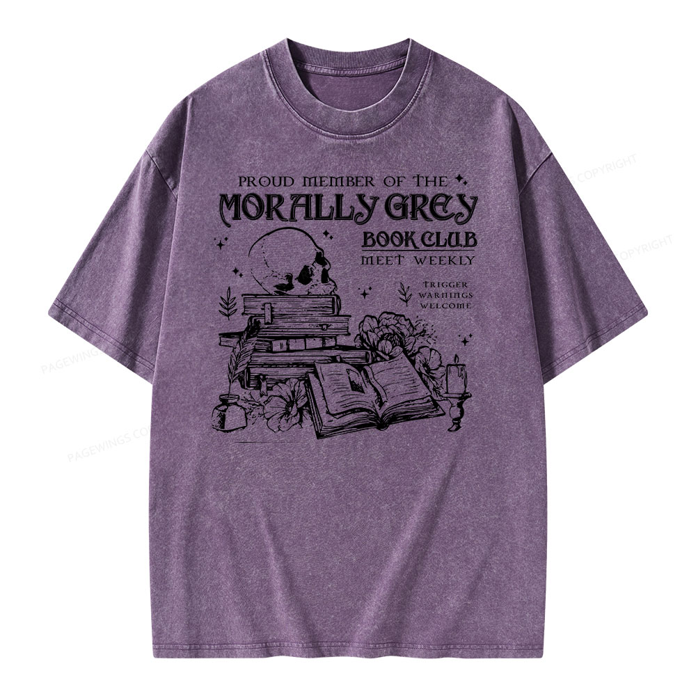 Pagewing  Morally Grey Book Club Hoodie Unisex Washed T-shirt