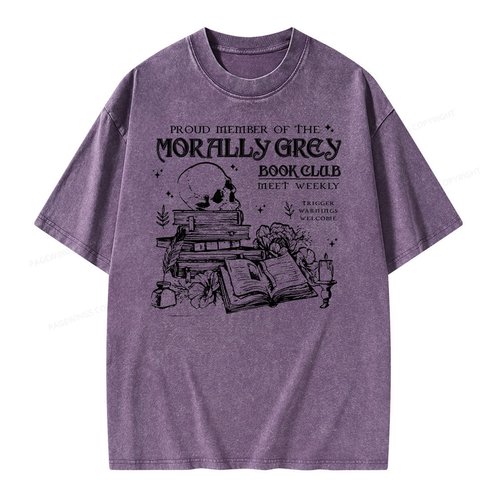 Pagewing  Morally Grey Book Club Hoodie Unisex Washed T-shirt
