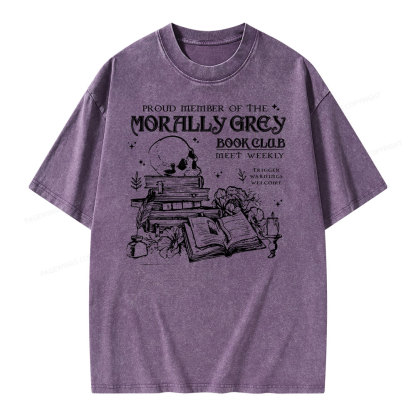 Pagewing  Morally Grey Book Club Hoodie Unisex Washed T-shirt