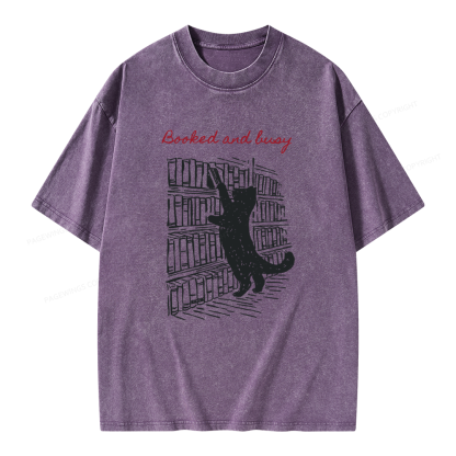 Pagewings Booked and Busy Unisex Washed T-shirt
