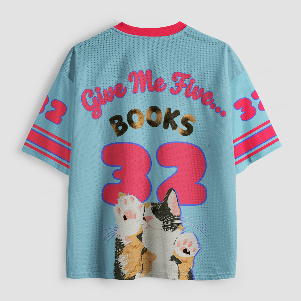 Pagewings Give Me Five Books Unisex Mesh Jersey