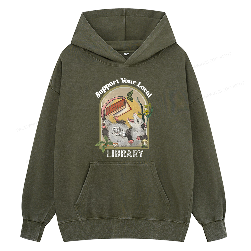 Pagewings Library Readers Make Leaders Jersey Unisex Washed Hoodie