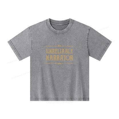 Pagewings  Unreliable Narrator Unisex Kids Washed T-shirt