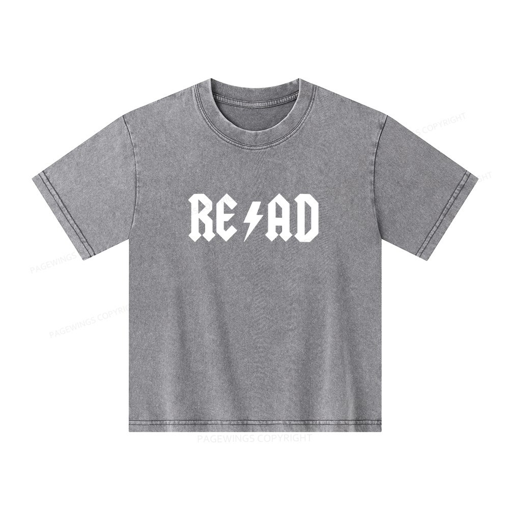Pagewings Read Back In The Library "rock And Roll" Unisex Kids Washed T-shirt