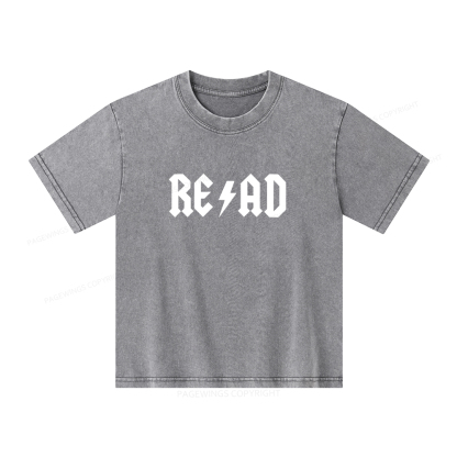 Pagewings Read Back In The Library "rock And Roll" Unisex Kids Washed T-shirt