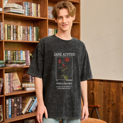 Pagewings Literary Floral Unisex Washed T-shirt